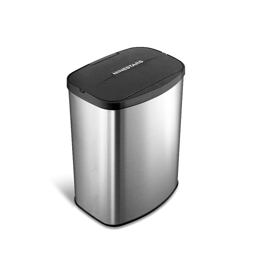 DZT-8-1 8L Stainless Steel Smart Trash Can with Motion Sensor | Touchless Auto-Open Lid | Compact Countertop Waste Bin for Bathroom, Kitchen & Office | Quiet Soft-Close | Battery Powered