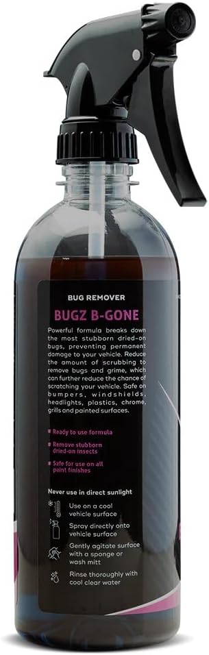 Bugz B-Gone | Grape Scent | Bug Remover 16oz bottle by Swags Sauce - Designed to break down bug residues on contact, making it easier to wash away with minimal scrubbing. (Pack of 2)
