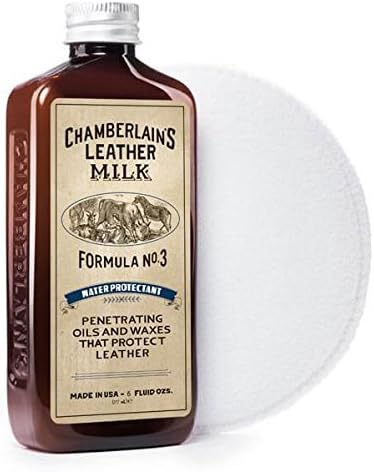 Leather Milk Leather Water Repellent and Protector - Water Protectant No. 3 - All Natural, Non-Toxic Water Proofer and Liquid Sealant. Made in The USA. 2 Sizes. Includes Premium Applicator Pad!