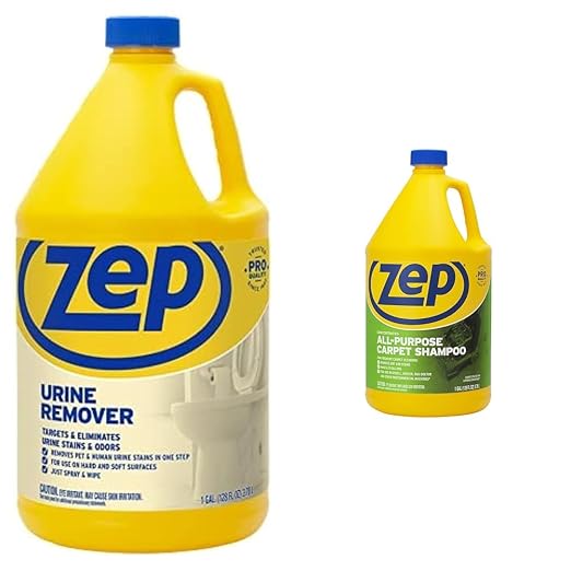 Zep 128oz Urine Remover and 1 Gallon Carpet Shampoo Cleaner Bundle - Professional Strength Formulas