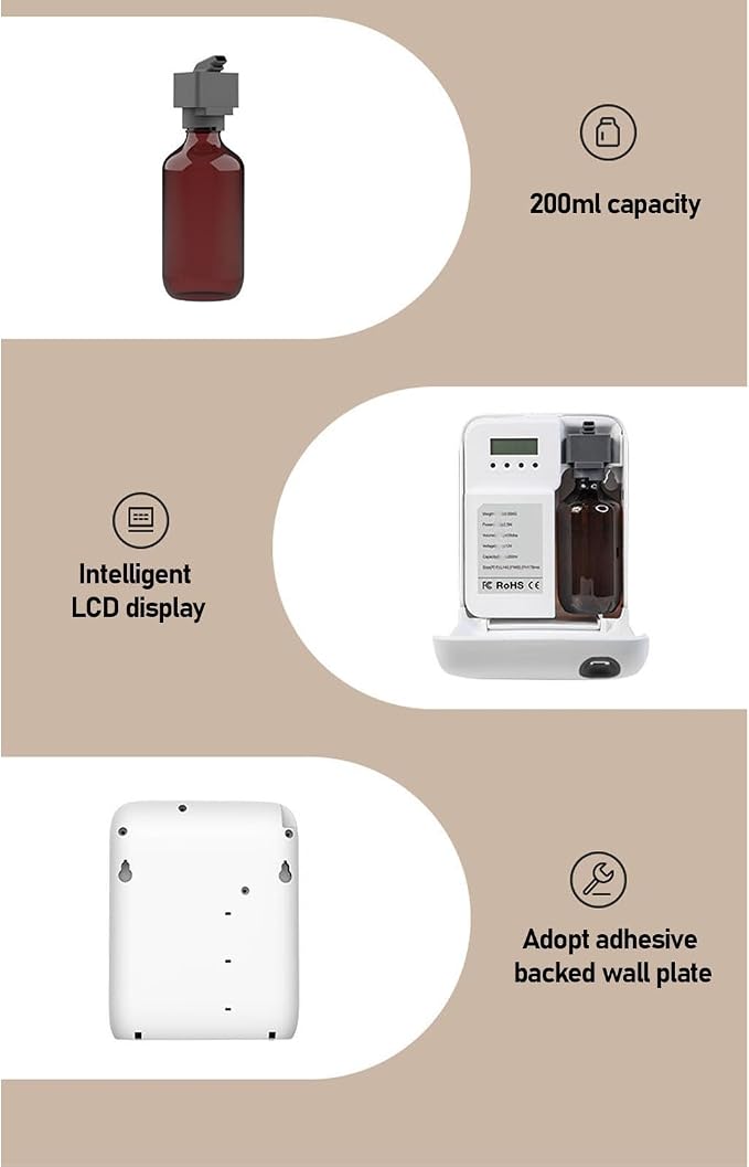 Smart App-Controlled Therapy Diffuser, Waterless Cold Air Scent Machine, 200ml Large Capacity, Battery & USB Powered, Quiet Fan with Timer, Ideal for Home, Office & Hotel, 300m³ Coverage