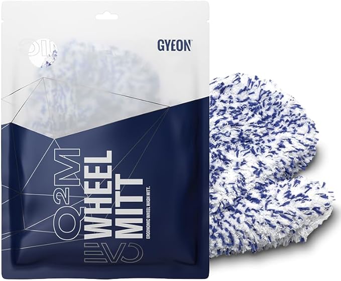 Gyeon WheelMitt EVO Ergonomic Wheel mitt for Precise Rim Cleaning Microfiber Glove high GSM Ultra Soft Twist Loop fibers deep Dirt Removal Safe on Matte Gloss Painted finishes Tight Spoke Access