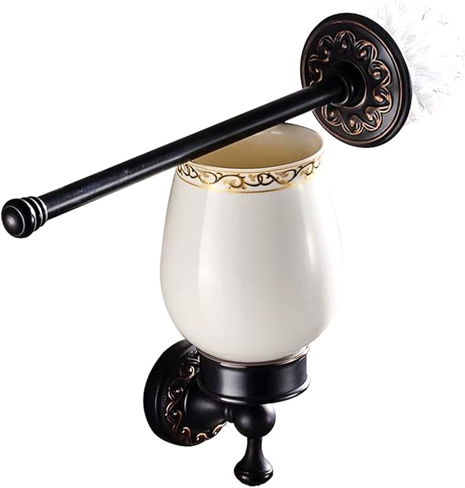 Leyden Bronze Toilet Brush Holder,Oil Rubbed Bronze Toilet Brush Plunge Retro Toilet Bowl Brush Bathroom Accessories Wall Mounted