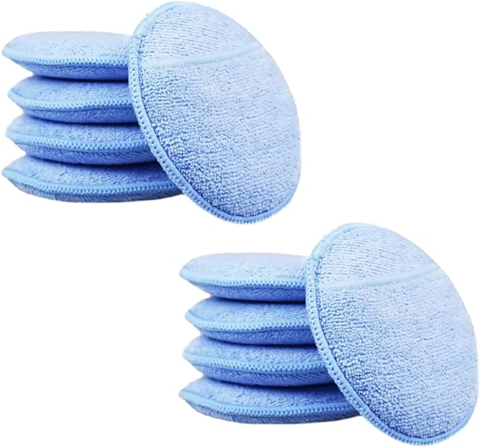 5 Pcs Microfiber Wax Applicator Pads for Car Care, Microfiber Applicator Pad with Finger Pocket for Cars Trucks Fine Cleaning and Polishing (5" Diameter, 10 Pack)