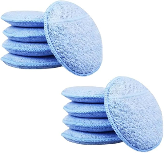 5 Pcs Microfiber Wax Applicator Pads for Car Care, Microfiber Applicator Pad with Finger Pocket for Cars Trucks Fine Cleaning and Polishing (5" Diameter, 10 Pack)