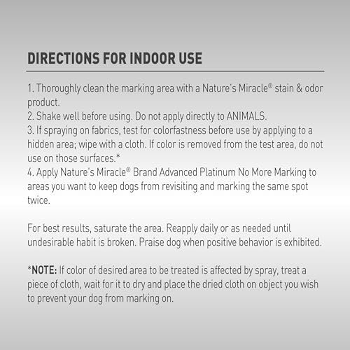 Nature's Miracle Advanced Platinum No More Marking Bundle Advanced Platinum No More Marking 128oz Bottle & 24oz Sprayer. Helps Discourage Repetitive Pet Marking