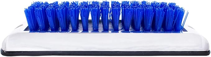 United Pacific 90054 Stainless Shoe/Boot Scraper w/Nylon Brush, 430 Stainless Steel Housing – Blue Brush – ONE Unit