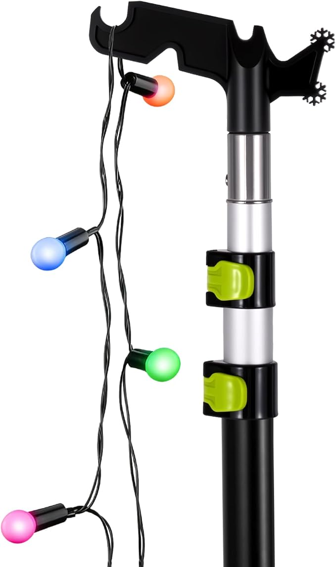 4.7-12 Ft Telescoping Paint Roller Extension Pole, Lightweight Sturdy Aluminum Flip-Lock, 3/4" ACME Threaded End, Heavy Duty Extendable Pole for Painting, Window Cleaning, Dusting & Ceiling Fans