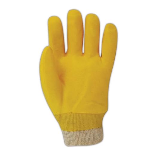 MAGID MultiMaster Smooth Finish PVC Gloves with Cotton Liner and Knit Wrist Cuff, 12 Pairs, Size, T1170