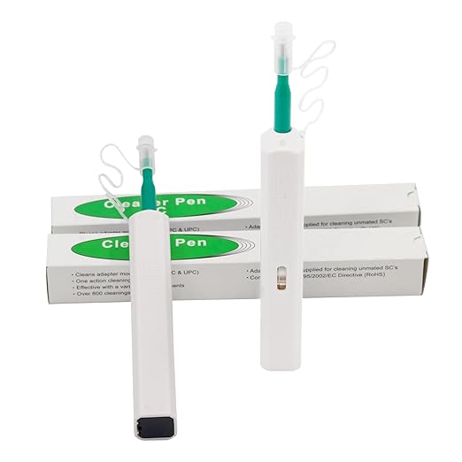 2 pcs Fiber Optic Cleaner Fiber Optic Tools Cleaing Pen for SC, FC & ST 2.5mm Connector, Fiber Cleaner Pen - 800+ Endface & Optical Connector Cleans