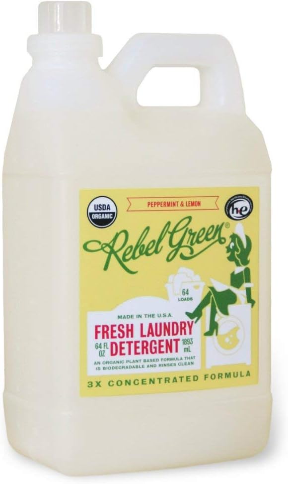 Rebel Green, Laundry Detergent Fresh Peppermint Lemon, 64 Fl Oz