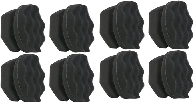 FAVOMOTO 8pcs Car Wax Sponge Handy Polishing Wave Pattern Pads for Waxing and Detailing Black High-Density Design for Easy Application Car Paint and Interior