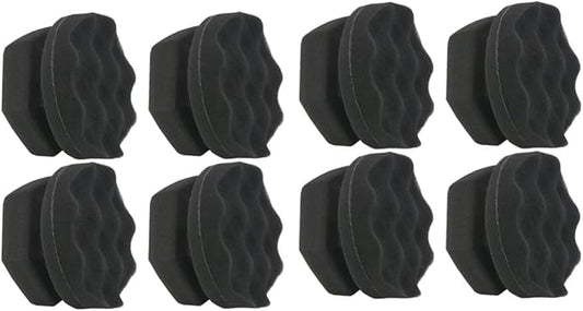 FAVOMOTO 8pcs Car Wax Sponge Handy Polishing Wave Pattern Pads for Waxing and Detailing Black High-Density Design for Easy Application Car Paint and Interior