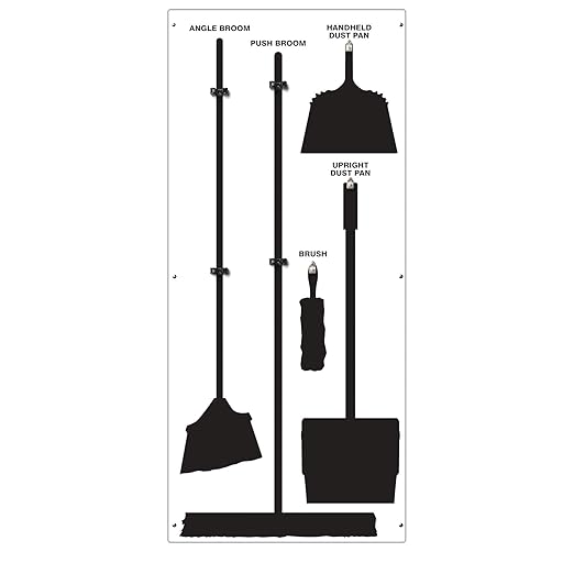 Clean & Sweep 5S Shadow Board/Wall Mount Broom Holder, 68" x 30" Board, 5S Cleaning Station - Board Only, Tools Sold Separately, Made in The USA by AccuformNMC, White/White, PSB614WTBK