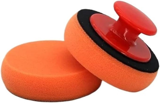 4 Inch Car Wax Applicator Pads Set with Red Handle Soft Sponge Applicators Foam Pad for Polishing and Cleaning Cars(2Pcs)