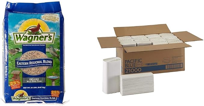 Wagner's 62004 Eastern Regional Wild Bird Food, 20-Pound Bag & Georgia-Pacific Blue Select Multifold Premium 2-Ply Paper Towels by GP PRO