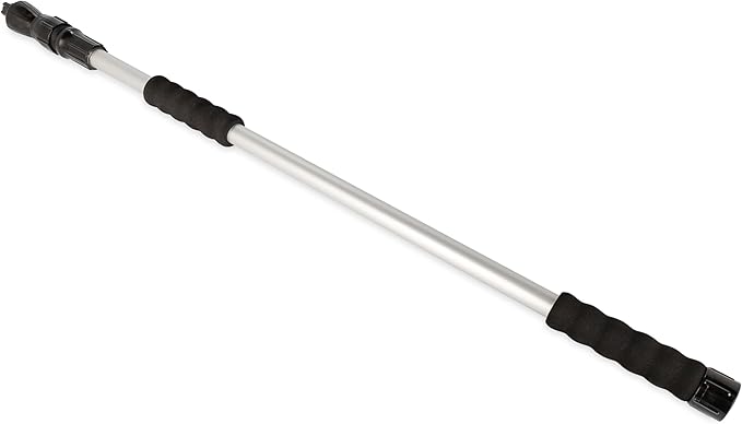 Camco RV Flow-Through Wash Brush - Features an Adjustable Handle, a Standard Garden Hose Connection, and an On/Off Button to Control Water Flow (43633)