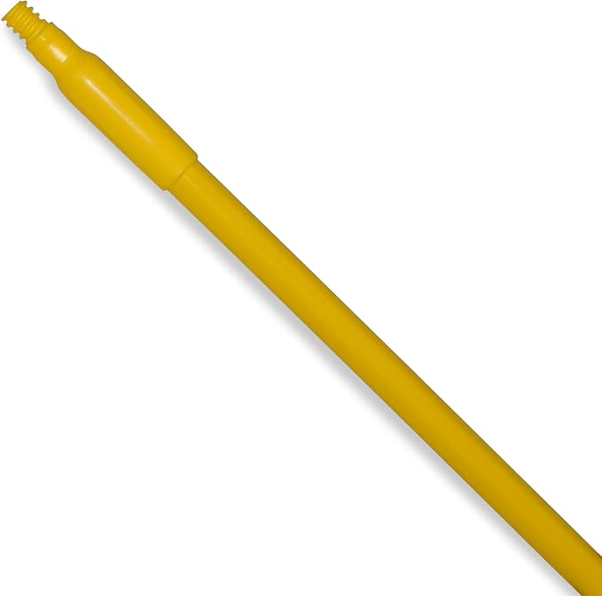 SPARTA 48" Fiberglass Replacement Handle with 3/4" Acme Thread Tip, Polyester Veil Reinforced, Hanging Cap, Commercial Cleaning, Yellow