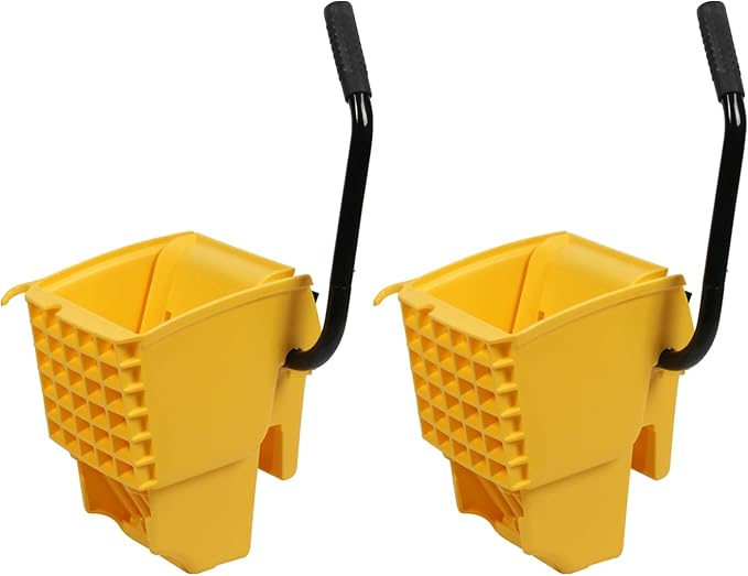 Plastic Prince Mop Wringer Only Side Press Wringer Replacement for Plastic Prince 26-Quart or 35 Quart Commercial Mop Bucket on Wheels, Yellow Pack of 2