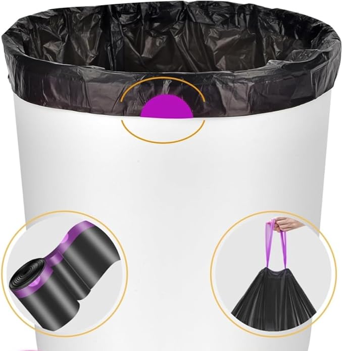 13Gallon multipurpose trash bags, Drawstring Design, Extra Durable and Unscented Garbage Bags，1 mil, Count for Home, Bathroom, Office, Outdoor Camping，140 Count.
