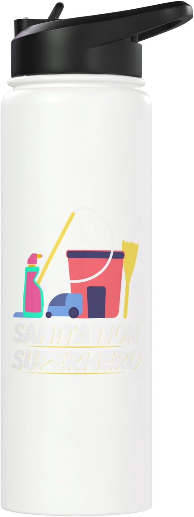 Sanitation Superhero Cleaning Stainless Steel Insulated Water Bottle