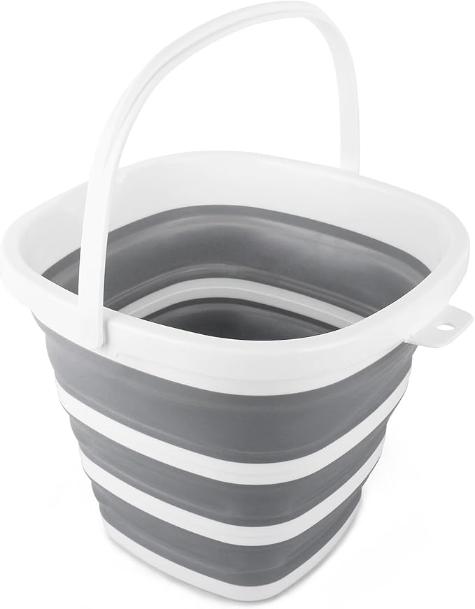 10L Collapsible Bucket for Cleaning, Portable Ice Bucket Water Pail for Space Saving, Cleaning Supplies Organizer Plastic Bucket for Storage