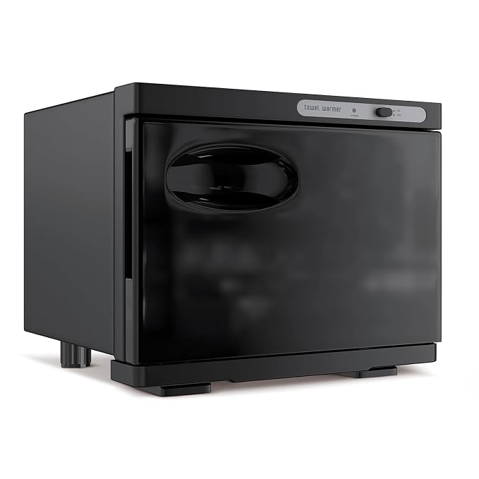 Towel Warmer Cabinet, 8L Hot Spa Small Towel Warmer Heating Use for Facial Spa, Hair Beauty, Salon Equipment and Home - Black