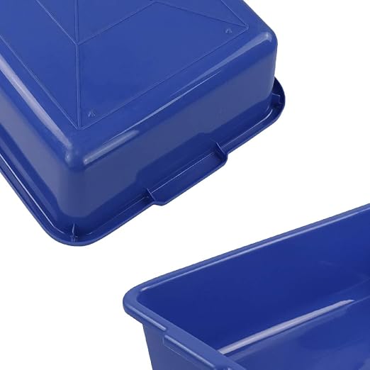 Hespama 4 Packs 13L Commercial Bus Tub, Utility Wash Basin Tote Box, Blue