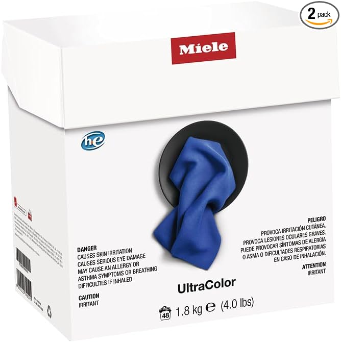 Miele WA UC 1803 P UltraColor Powder Laundry Detergent for Color and Black Clothes Garments (Package May Vary), 2 Pack