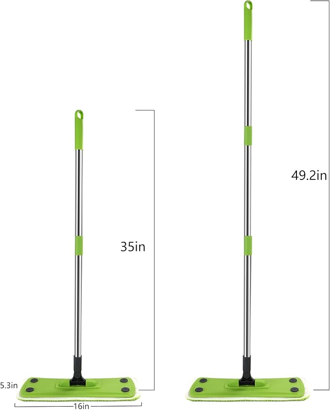 Flat Mops for Floor Cleaning with Long Handle, Small Dry Mops, Home Floor Cleaning Mop Tool for Wood/Tile/Laminate/Marble-49 Inch