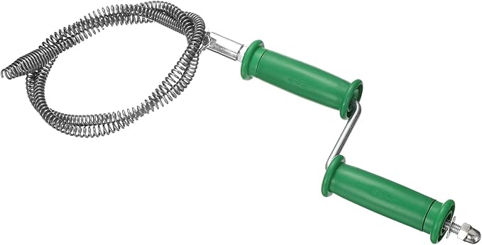 HARFINGTON Plumbing Drain Auger 3/8" (10mm) Dia. 6.5ft Manual Toilet Snake Flexible Drain Cleaner Tool with Drill Connector Spring Unclog Hair for Bathroom Kitchen Toilet Bathtub Sewer Sink