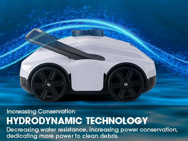 Portable Cordless Robotic Pool Cleaner - 130 Mins Runtime, Self-Parking, Automatic Vacuum for Inground Pools up to 1076 sq.ft, White