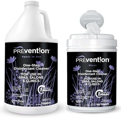 Prevention Wipes Canister Ready-to-Use Gallon Disinfectant – Surface Disinfecting for Salons, Spas, Clinics