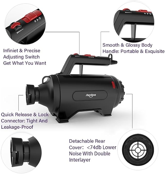 Dog Dryer High Velocity Professional Dog/Pet Grooming Force Hair Dryer/Blower