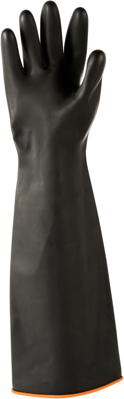 Restaurantware Heavy Duty Gloves 10 Count 21.654 x 7.283 x 0.394 Inches Chemical-Resistant Industrial Safety Gloves Black Long Rubber Gloves Acid Resistant Slip-Resistant Reusable