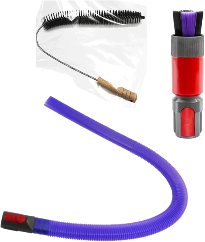 for Dyson V7 V8 V10 V11 V15 Vacuum Accessories & Attachment -Traceless Dust Brush & Dryer Vent Cleaner Kit - Refrigerator Condenser Coil Brush- Crevice Tool for Small Crevice & Car Detailing
