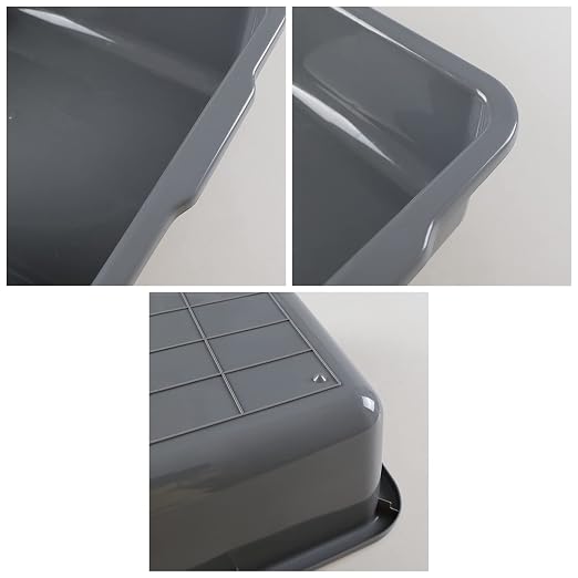 4 Pack Commercial Bus Boxes, 23 L Plastic Bus Tubs, Gray