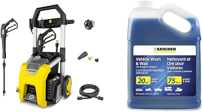 Kärcher - K1700 - Max 2125 PSI - Electric Pressure Washer TruPressure & Kärcher - Pressure Washer Car Wash & Wax Cleaning Soap Concentrate – 1 Gallon