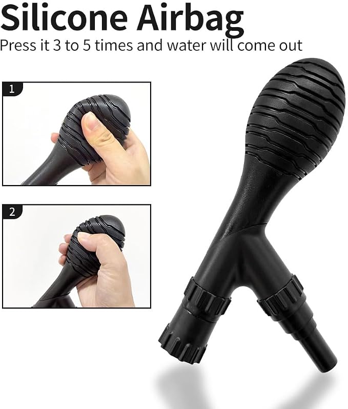 Small Gravel Vacuum for Aquarium, Adjustable Length Manual 80GPH Aquarium Gravel Cleaners, Low Water Level Fish Tank Water Changer with Suction Ball, Use for Fish Tank Cleaning Gravel and Sand