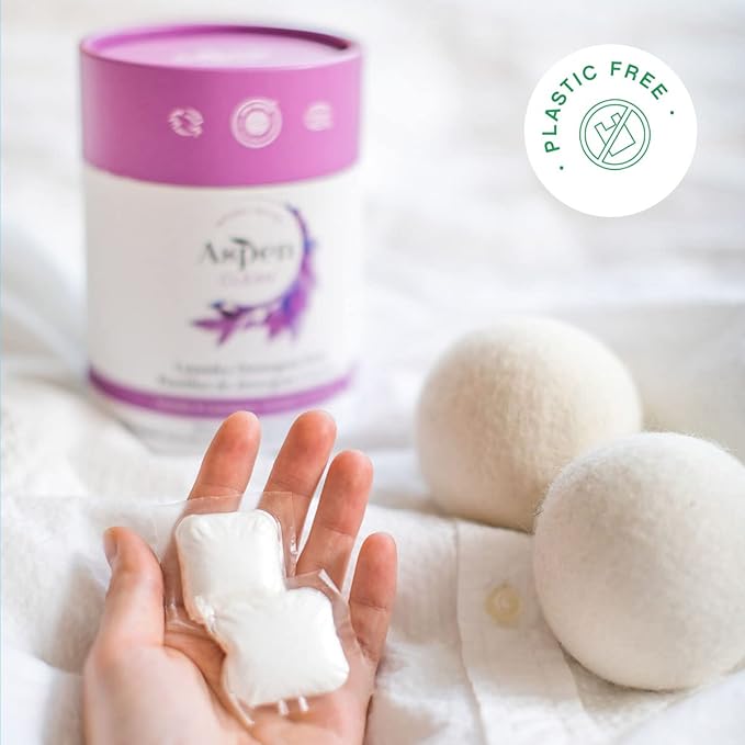 AspenClean | Laundry Pods | Lavender | Made for Sensitive Skin | Zero Plastic | Non - Toxic | 100% Natural | EWG Verified - 36 Count