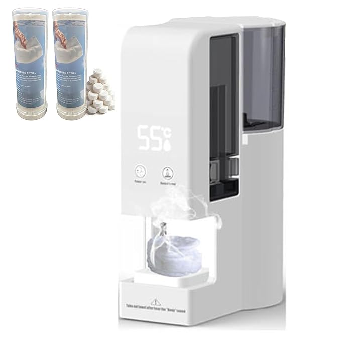 Hot Face Towel Heater Machine, Automatic Disposable Towel Warmer with Steam, 5-Second Heating, 55°C Constant Temperature, Portable Face Towel Steamer