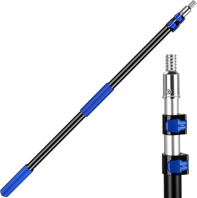 3.3-8 FT Telescopic Extension Pole | Adjustable Aluminum Paint Roller Pole | Universal Twist-On Metal Tip | Sturdy Multi-Purpose Household Tool for Dusting, Painting & High House Cleaning