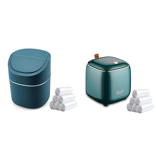 Mini Trash Can for Bathroom 2 pcs with Trash Bags 360 pcs