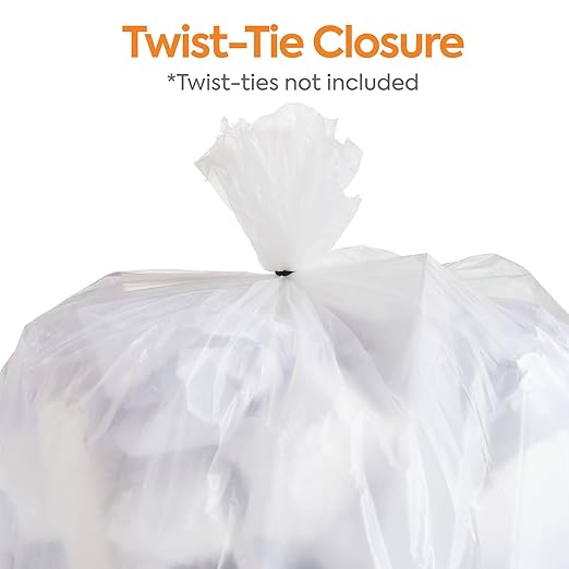 Coastwide Professional 4 Gallon Trash Bag, 17" x 17", Low Density, 0.35 mil, Clear, 1000 Bags/Box