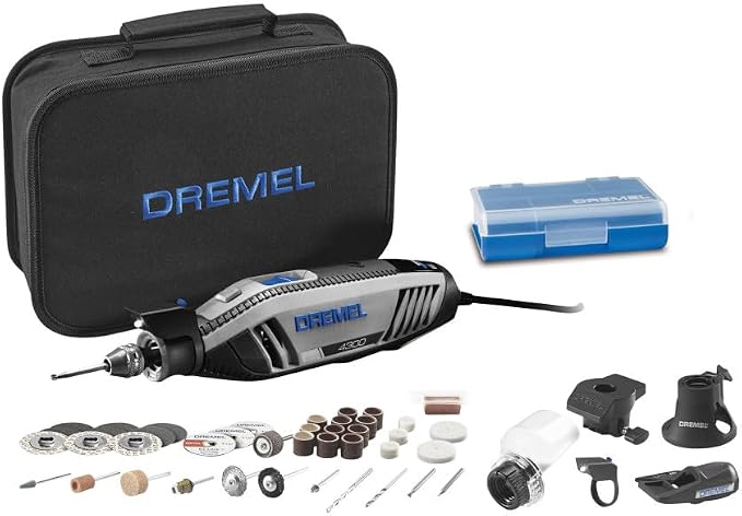 Dremel 4300-5/40 Rotary Tool Kit with LED Light - 5 Attachments & 40 Accessories - Ideal for Grinding, Cutting, Wood Carving, Sanding, and Engraving