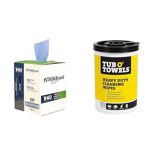 TaskBrand N-V040CGB Blue V40 Value Series Center Pull Wiper Sheets & Tub O Towels TW90 Heavy-Duty 10" x 12" Size Multi-Surface Cleaning Wipes, 90 Count Per Canister
