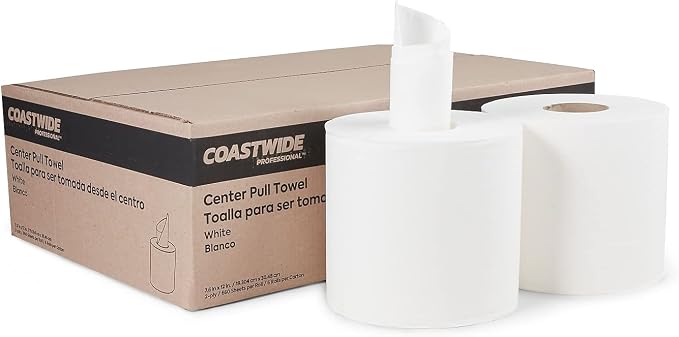 Coastwide Professional Centerpull Paper Towels, 2-Ply, White, 660 Sheets/Roll, 6 Rolls/Carton