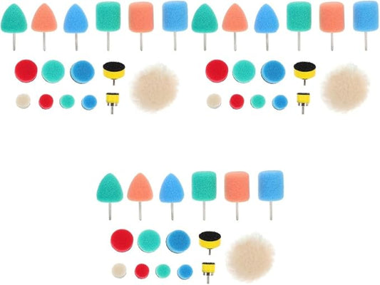 SUPVOX 48pcs Buffing Sponge Pads Kit for Auto Detailing Lightweight Polishing Wheels for Car Coatings Scratches and Tight Spaces Versatile Buffing Mop for Drill and Polisher Use