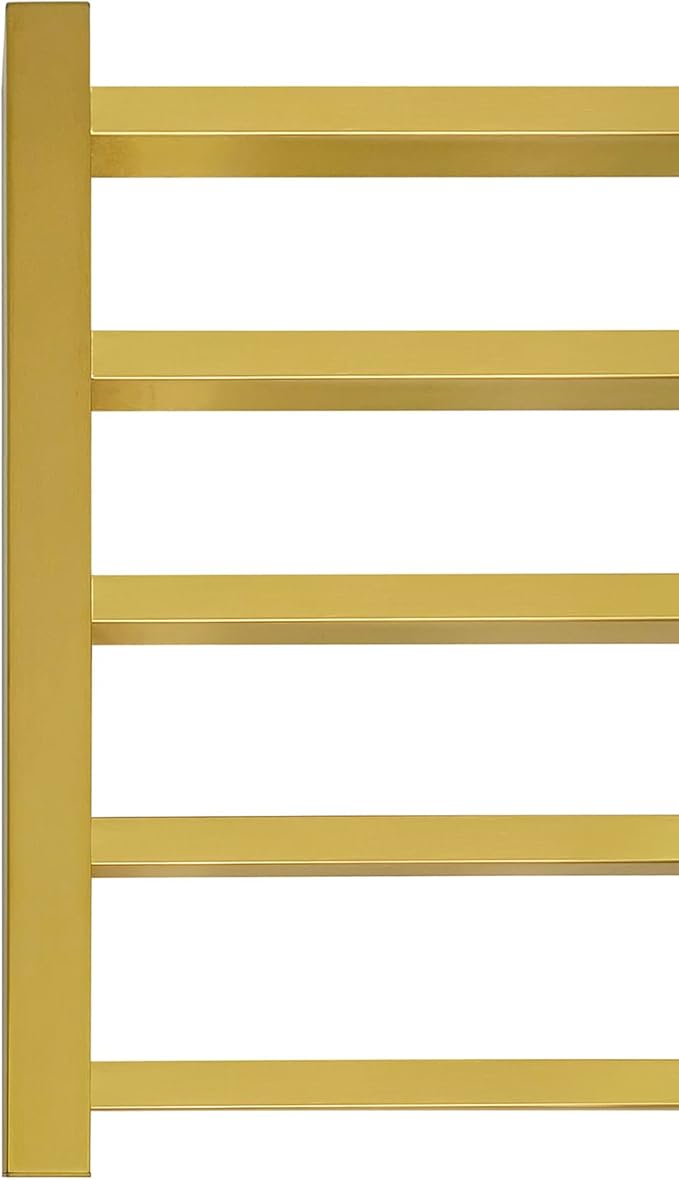 Luxury Heated Towel Rack for Bathroom, Wall Mounted Electric Towel Warmer Racks with Timer & Temperature Multi-Level Adjustable, 5 Bar Stainless Steel Towel Heater for Bathroom (Brushed Gold)