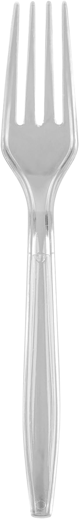 Restaurantware Moderna 7.3 Inch Disposable Forks 250 Recyclable Plastic Cutlery - Crack-Resistant For All Types Of Meals Clear Plastic Party Forks